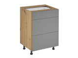 Nexa Küchenzeile KÜ06-L – Woodline & Beige – 300 cm – Moderne Familienküche mit Hochschrank und großzügigem Stauraum