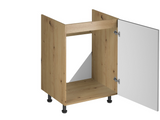 Nexa Küchenzeile KÜ06-L – Woodline & Beige – 300 cm – Moderne Familienküche mit Hochschrank und großzügigem Stauraum
