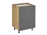 Nexa Küchenzeile KÜ04-L – Grau & Woodline – 420 cm – Modernes Küchensystem mit durchdachter Stauraumlösung