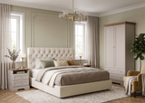 Castello Schlafzimmer-Set 3-teilig – Elegante Schlafzimmermöbel im klassischen Landhausstil in Kaschmir / Mavelie Eiche
