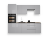 Küchenzeile K101-G240 - Aspen Grau - Stilvoll kochen auf kleinem Raum - ROYAL24_MARKT