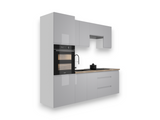 Küchenzeile K101-G240 - Aspen Grau - Stilvoll kochen auf kleinem Raum - ROYAL24_MARKT