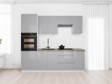 Küchenzeile K101-G240 - Aspen Grau - Stilvoll kochen auf kleinem Raum - ROYAL24_MARKT