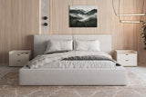 Polsterbett 06 Bouclé – Arena – Modernes Bett mit Bettkasten und Metall-Lattenrost