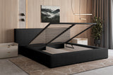 Polsterbett 06 Bouclé – Arena – Modernes Bett mit Bettkasten und Metall-Lattenrost