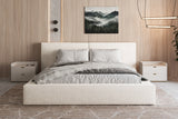 Polsterbett 06 Bouclé – Arena – Modernes Bett mit Bettkasten und Metall-Lattenrost