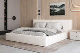 Polsterbett 06 Bouclé – Arena – Modernes Bett mit Bettkasten und Metall-Lattenrost