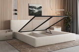 Polsterbett 06 Bouclé – Arena – Modernes Bett mit Bettkasten und Metall-Lattenrost