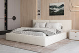 Polsterbett 06 Bouclé – Arena – Modernes Bett mit Bettkasten und Metall-Lattenrost
