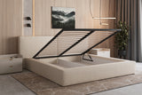 Polsterbett 06 Bouclé – Arena – Modernes Bett mit Bettkasten und Metall-Lattenrost