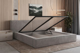 Polsterbett 06 Bouclé – Tresor – Bett mit Bettkasten, Metall-Lattenrost und modernem Design