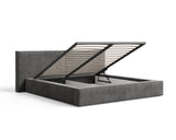 Polsterbett 06 Bouclé – Tresor – Bett mit Bettkasten, Metall-Lattenrost und modernem Design