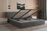 Polsterbett 06 Bouclé – Tresor – Bett mit Bettkasten, Metall-Lattenrost und modernem Design