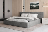 Polsterbett 06 Bouclé – Tresor – Bett mit Bettkasten, Metall-Lattenrost und modernem Design