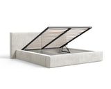 Polsterbett 06 Bouclé – Tresor – Bett mit Bettkasten, Metall-Lattenrost und modernem Design