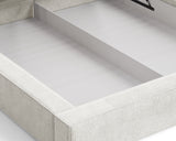 Polsterbett 06 Bouclé – Tresor – Bett mit Bettkasten, Metall-Lattenrost und modernem Design