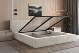 Polsterbett 06 Bouclé – Tresor – Bett mit Bettkasten, Metall-Lattenrost und modernem Design