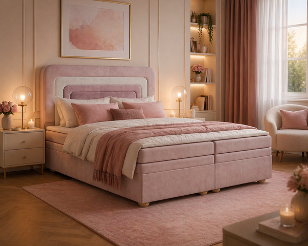 Boxbett – Bett 10 NEST – Riviera – Modernes Polsterbett mit Bettkasten