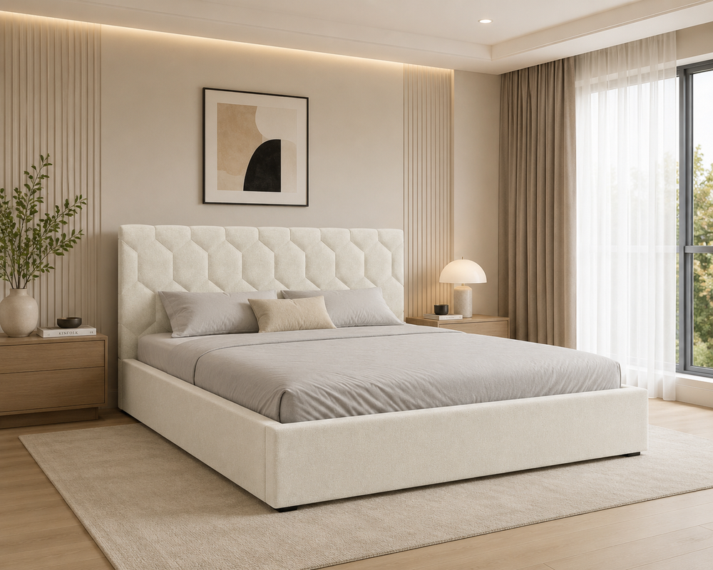 Polsterbett – Bett 02 – Casa – Bett mit Holz-Lattenrost und Bettkasten