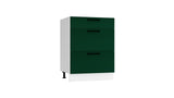 Küchenmöbel-Set Morvex KS9-G370 – Kompakte Winkelküche integrierter Dunstabzugslösung