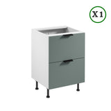 Küchenzeile - Sorento - Weiß Grün (Matt) - K44-G420 cm - ROYAL24_MARKT