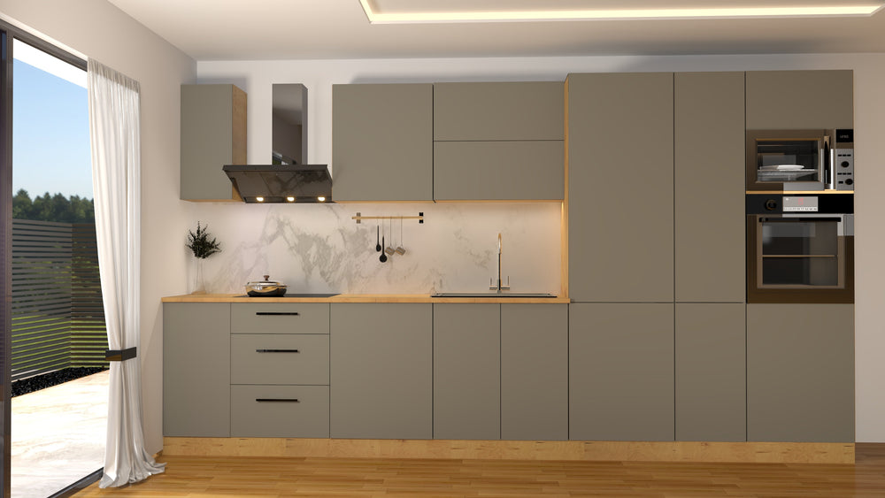 Nexa Küchenzeile KÜ01-L – Modernes Design in Beige Matt mit maximalem Stauraum