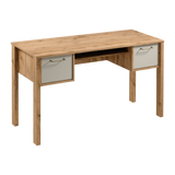 Velario Stilvoller Schreibtisch mit 2 Schubladen und goldfarbenen Metallgriffen