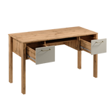 Velario Stilvoller Schreibtisch mit 2 Schubladen und goldfarbenen Metallgriffen