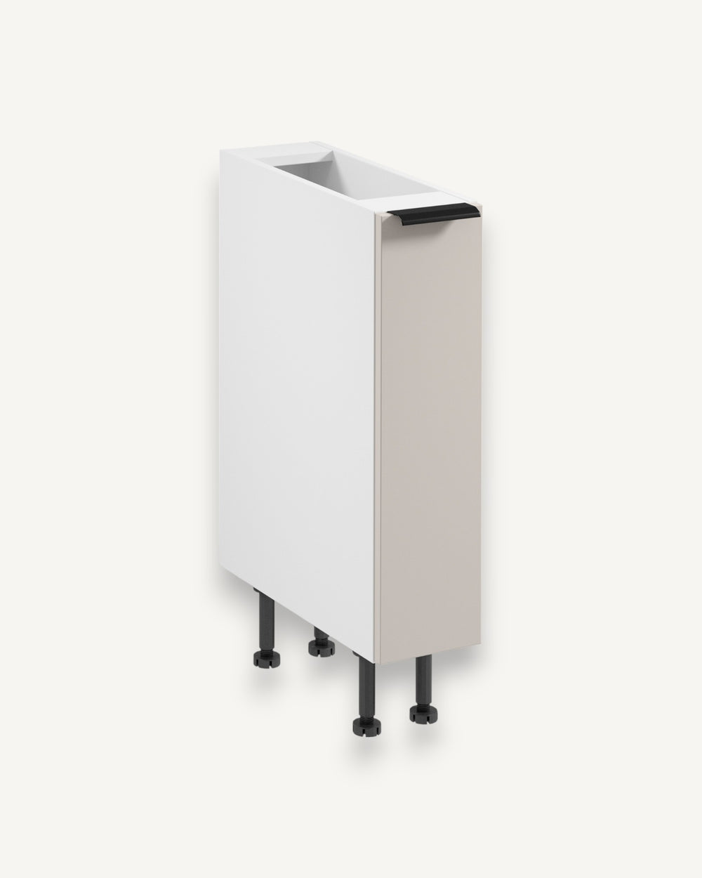 Apothekerschrank D20C – Sorento Weiß Beige – Schmale Eleganz für Ihre Küche.