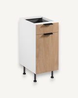 Unterschrank D40S1 P/L - Sorento Weiß Sonoma Eiche - Praktisches und organisiertes Design. - ROYAL24_MARKT