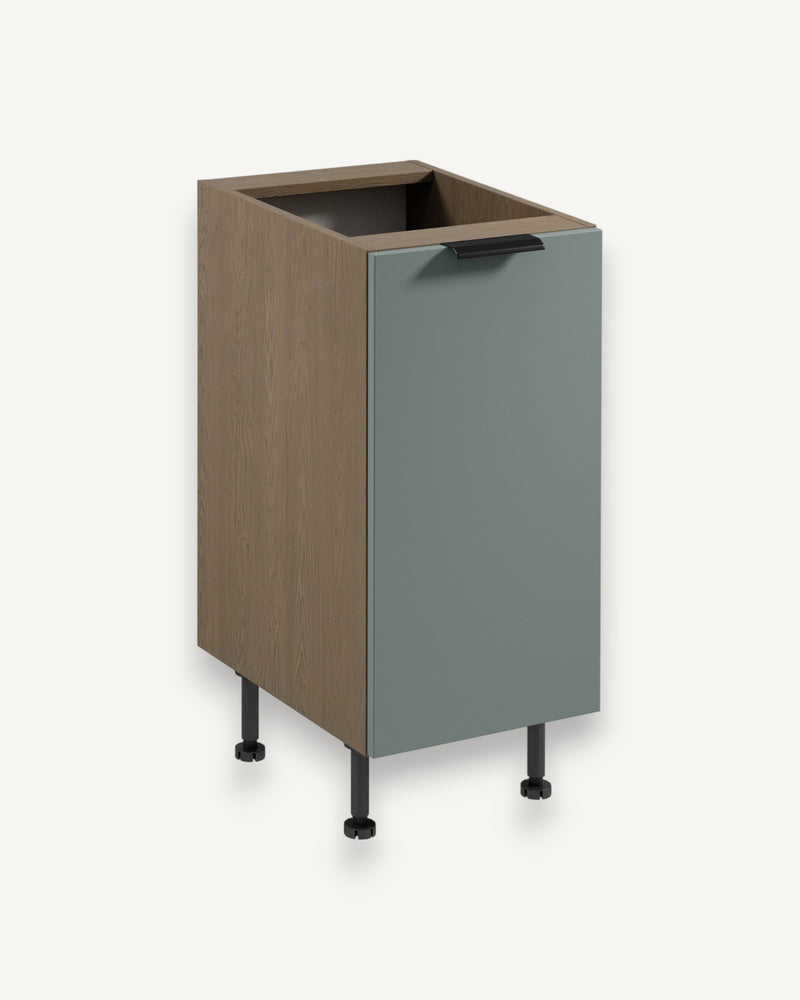 Unterschrank D40 P/L – Sorento Grün – Viel Stauraum für kleine Küchen.