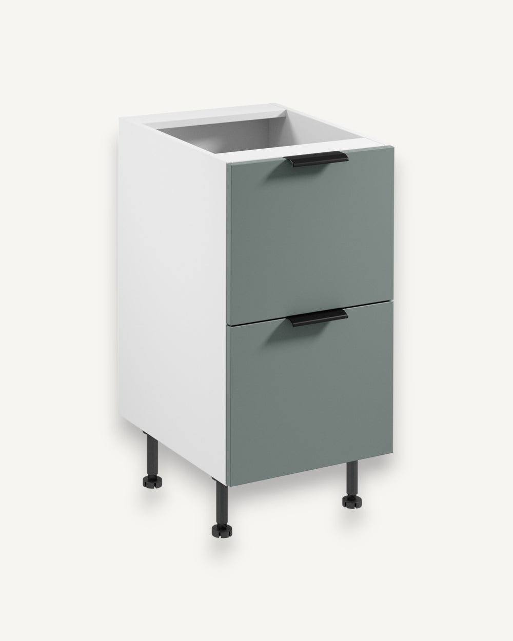 Unterschrank D45S2 AX – Sorento Weiß Grün – Modernes Design für Ihre Küchenmöbel.