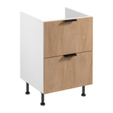 Spülenunterschrank D60IN AX - Sorento Weiß Sonoma Eiche - Praktisches und elegantes Design mit Stauraum. - ROYAL24_MARKT