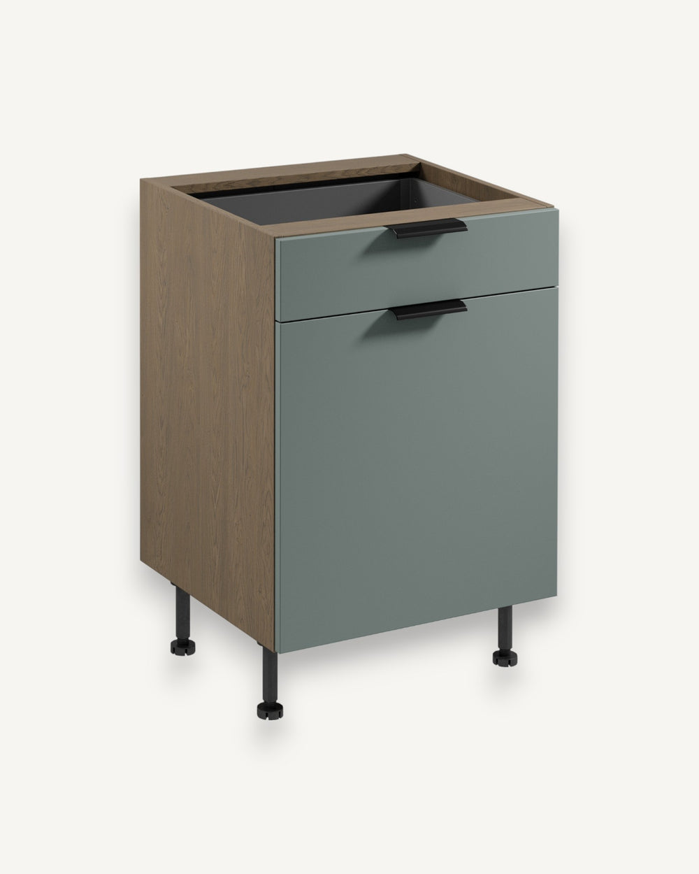 Unterschrank D60S1 P/L AX – Sorento Grün – Ordnung und Design in perfekter Harmonie.