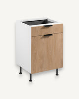 Unterschrank D60S1 P/L AX - Sorento Weiß Sonoma Eiche - Praktische platzsparende Organisation. - ROYAL24_MARKT