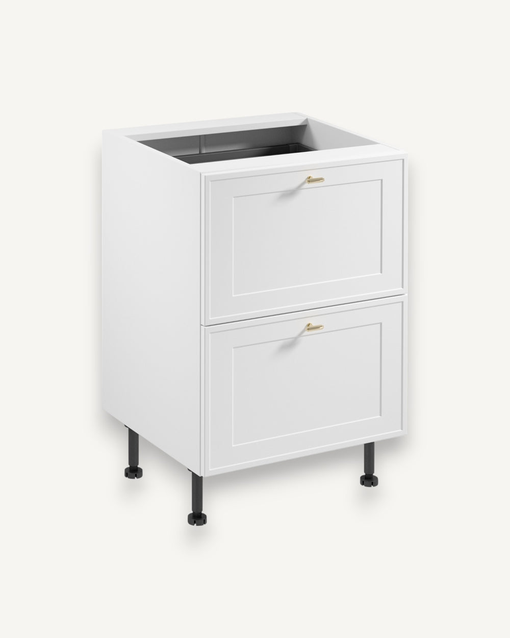 Unterschrank D60S2+1 AX – Sorento Weiß – Einfaches Design, große Wirkung.