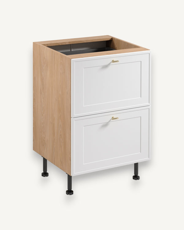 Unterschrank D60S2+1 AX – Sorento Sonoma Eiche Weiß – Elegantes und langlebiges Design für Ihre Küche.