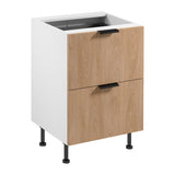 Unterschrank mit Sortiereinsatz D60ZS AX -Sorento Weiß Sonoma Eiche - Organisiertes Design für Ihre Küche. - ROYAL24_MARKT