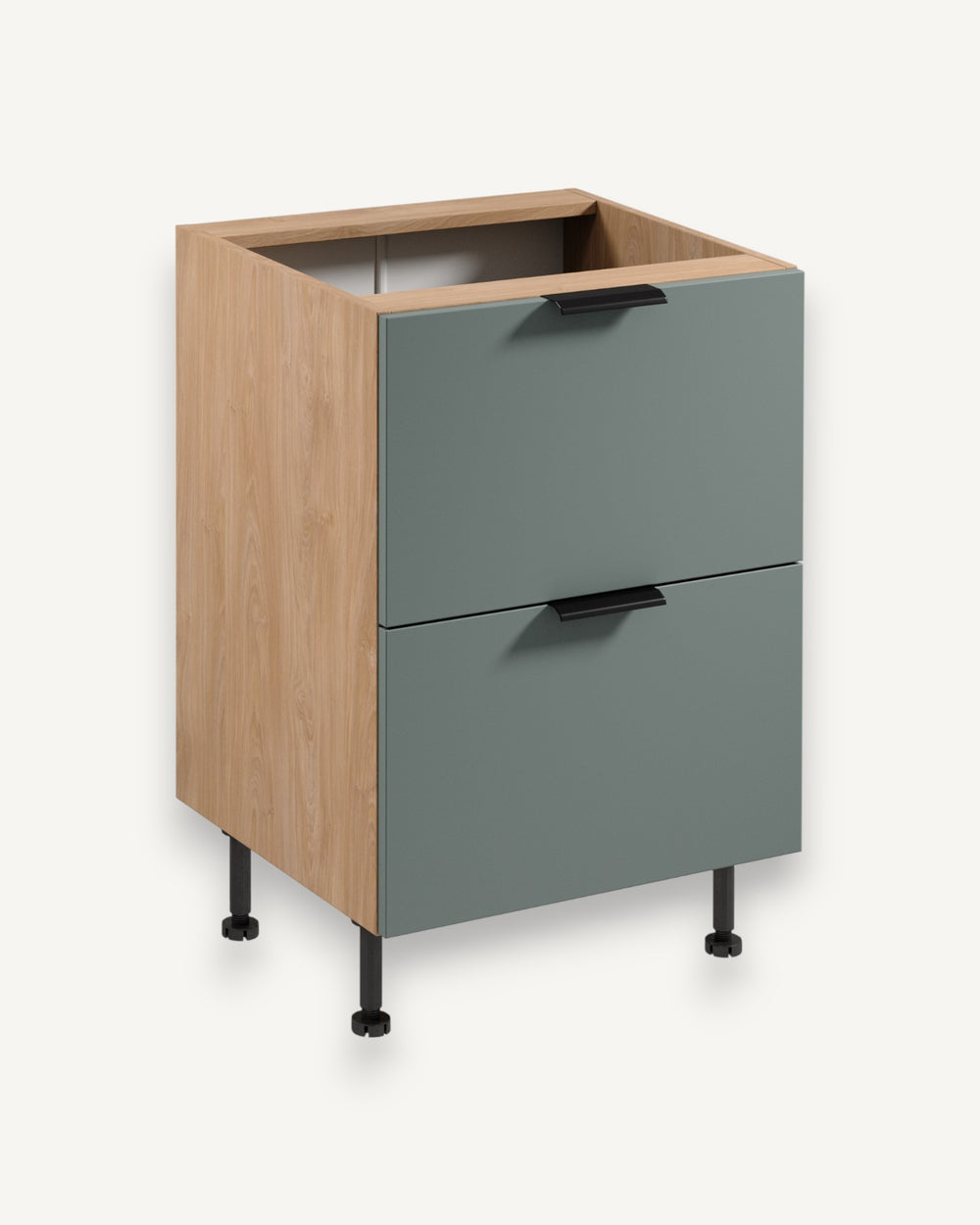 Unterschrank D60S2 AX – Sorento Grün Sonoma Eiche – Funktional, platzsparend und stilvoll.