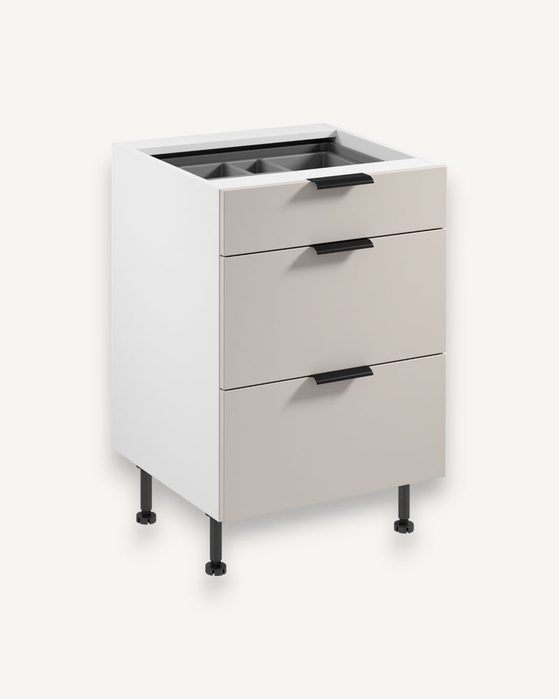 Unterschrank D60S3 AX – Sorento Weiß Beige – Kompakte Lösungen für mehr Platz.