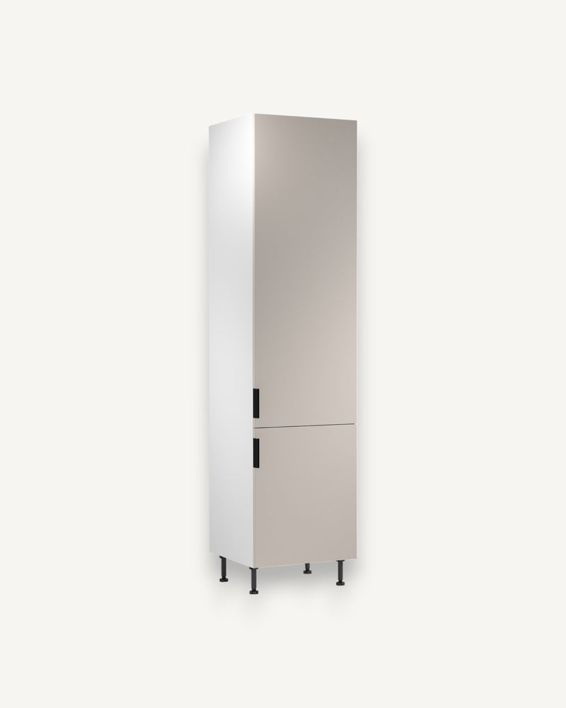 Hochschrank D60T P/L AX – Sorento Weiß Beige – Cleveres Stauraumwunder für kleine Küchen.