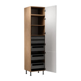 Hochschrank D60T P/L AX - Sorento Sonoma Eiche Weiß - Schönes und praktisches Design für Ihre Küche. - ROYAL24_MARKT