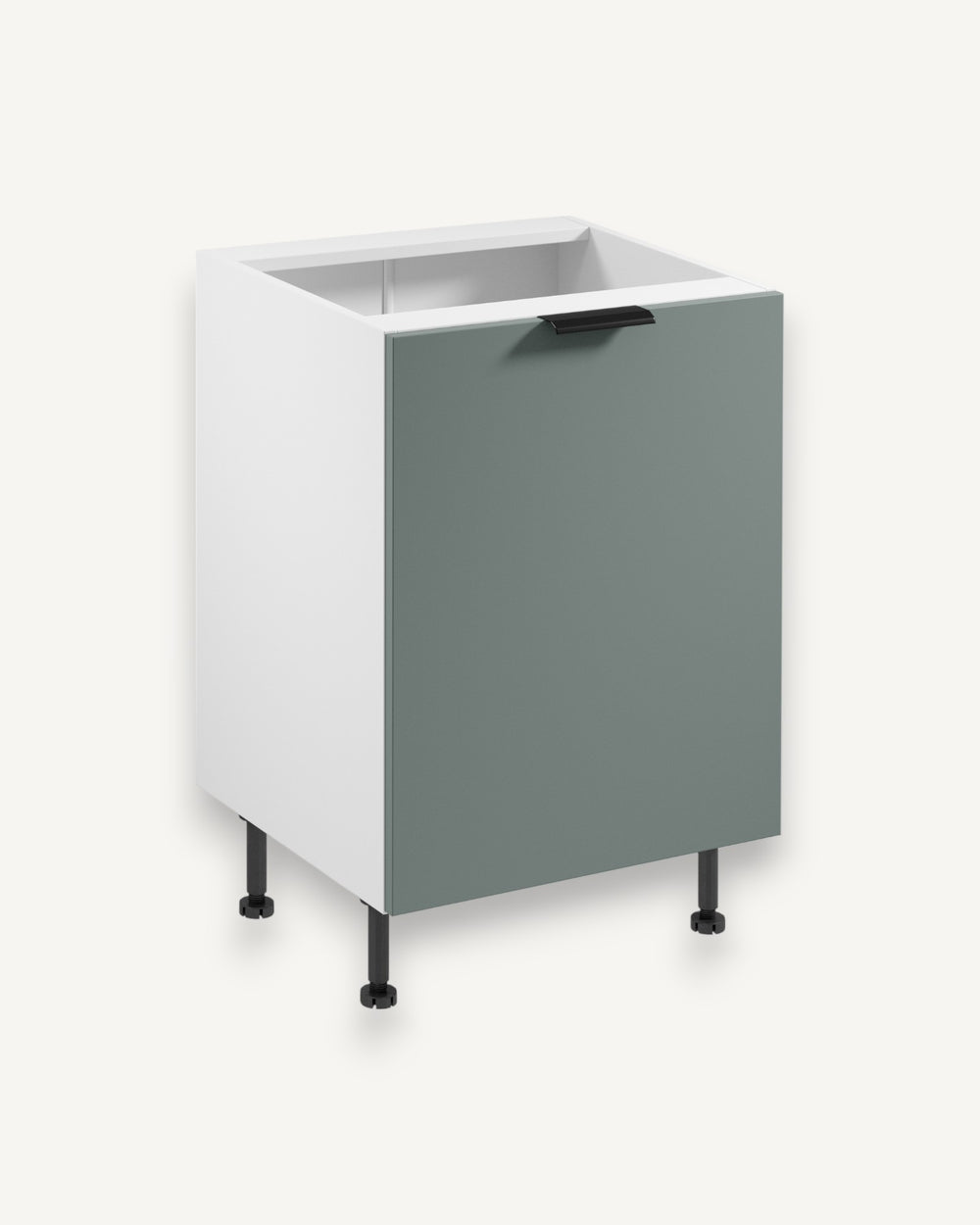Unterschrank D60 P/L – Sorento Weiß Grün – Praktischer Stauraum für kleine und große Küchen.