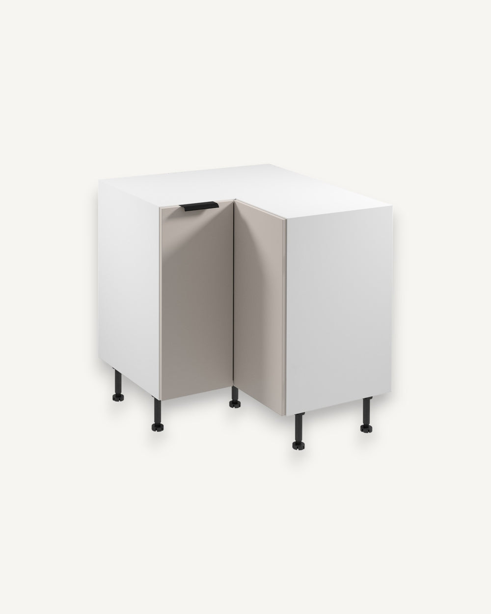 Eckunterschrank D90N – Sorento Weiß Beige – Cleverer Stauraum für jede Ecke.