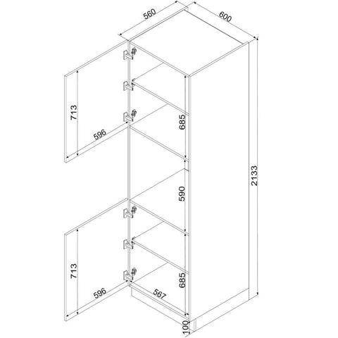 Mikrowellenumbauschrank D60PK/2133 PL – Emverra – Elegante Geräte-Integration