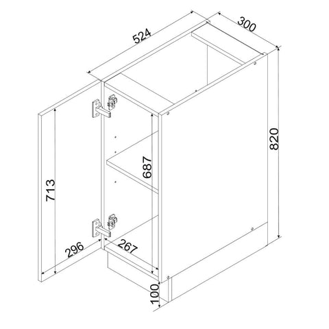 Unterschrank D30 P/L – Emverra – Funktionales Küchenelement