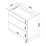 Unterschrank D80S3 – ARVION – 3 Schubladen für effiziente Organisation