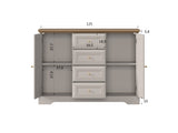 Castello Wohnzimmer-Set 3-teilig – Elegante Landhausmöbel in Kaschmir / Mavelie Eiche