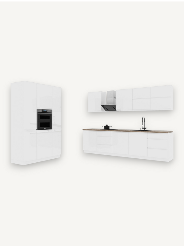 Küchenzeile K74-G440 - Aspen Weiß - Balance zwischen Modernität und Funktion - ROYAL24_MARKT