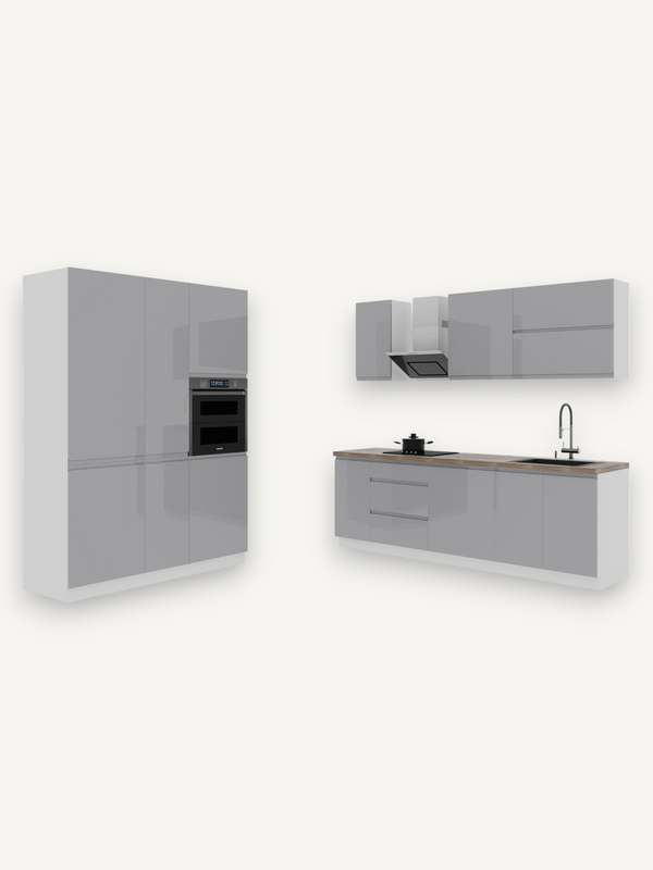 Küchenzeile K65-G400 - Aspen Grau - Zeitloses Design für jede Kücheneinrichtung - ROYAL24_MARKT